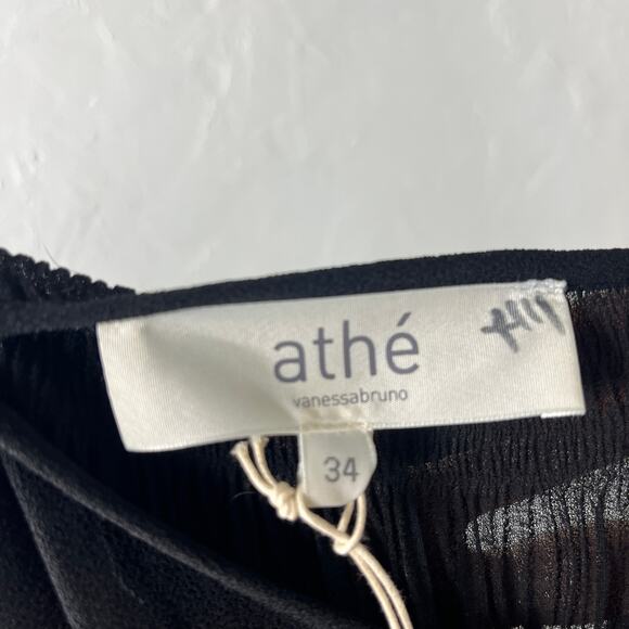 NEW athe Vanessa Bruno Women's Dress 34 Polyester Little Black Party Stretch T8 - Picture 7 of 8